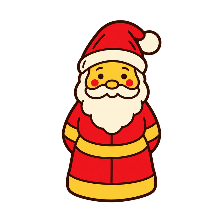 Nikolausfigur in Rot und Gold – Weihnachten Clipart, transparentes PNG