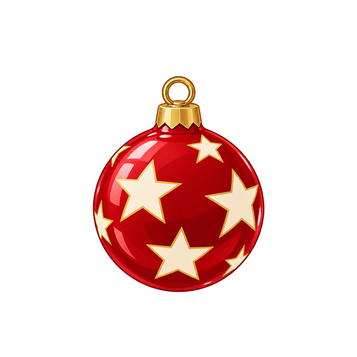 Rote Weihnachtskugel mit Sternen – Weihnachten Clipart, transparentes PNG