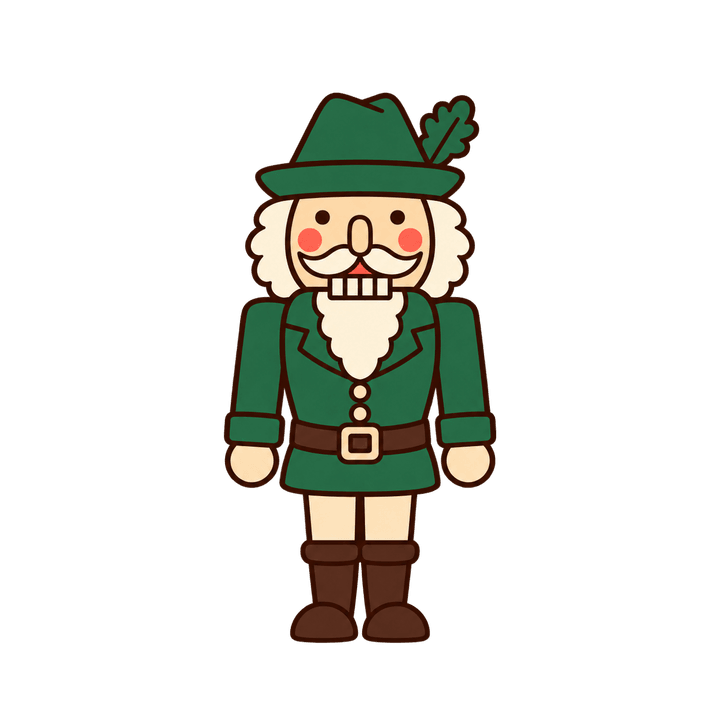 Nussknacker als Förster in Grün – Weihnachten Clipart, transparentes PNG