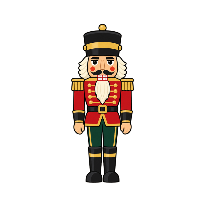 Roter Nussknacker mit schwarzem Hut – Weihnachten Clipart, transparentes PNG