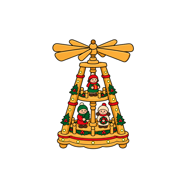 Weihnachts-Pyramide mit drei Figuren – Weihnachten Clipart, transparentes PNG