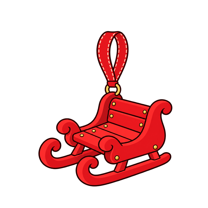 Roter Schlitten-Anhänger – Weihnachten Clipart, transparentes PNG
