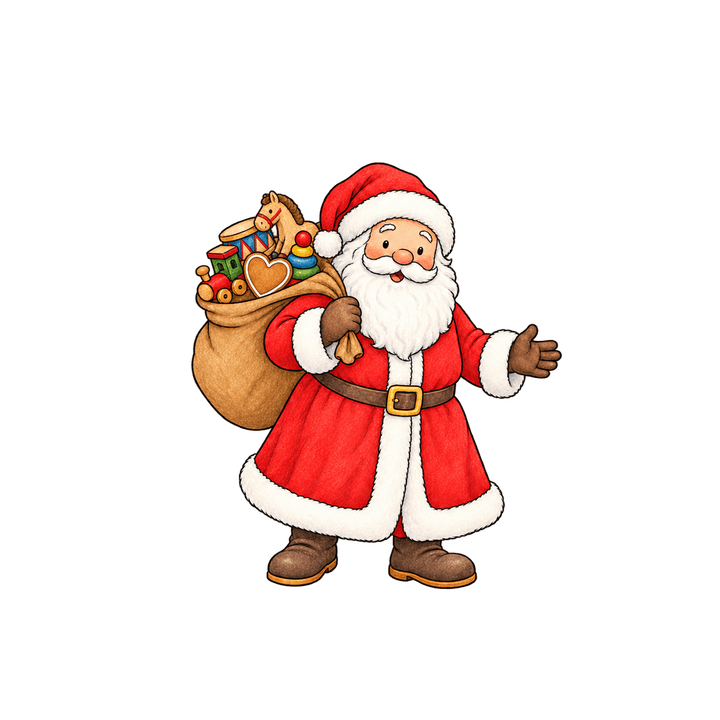 Weihnachtsmann mit Spielzeugsack – Weihnachten Clipart, transparentes PNG