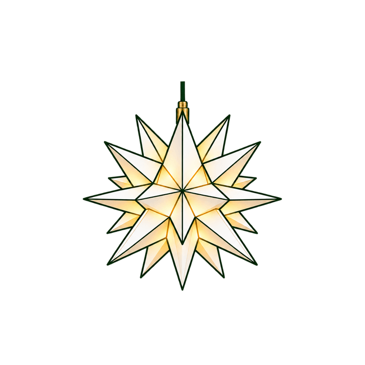Leuchtender weißer Adventsstern – Weihnachten Clipart, transparentes PNG