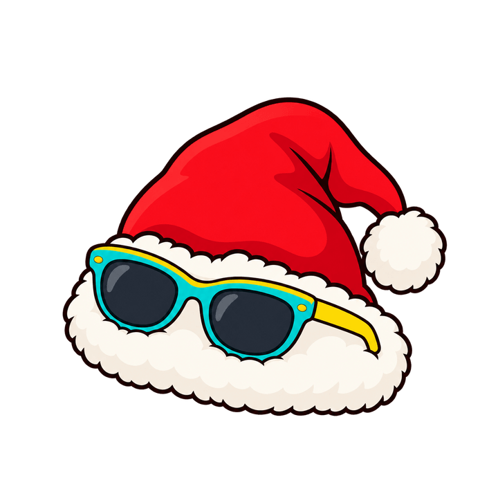 Gorro com óculos de sol – Natal PNG com fundo transparente