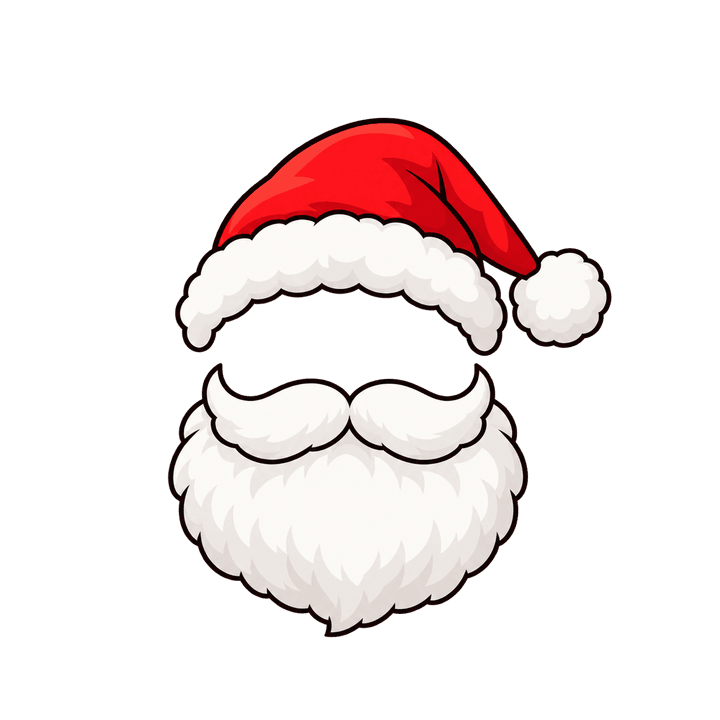 Gorro com barba e bigode – Natal PNG com fundo transparente