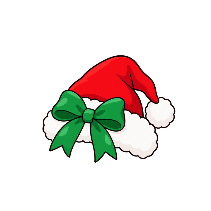 Gorro com laço verde – Natal PNG com fundo transparente