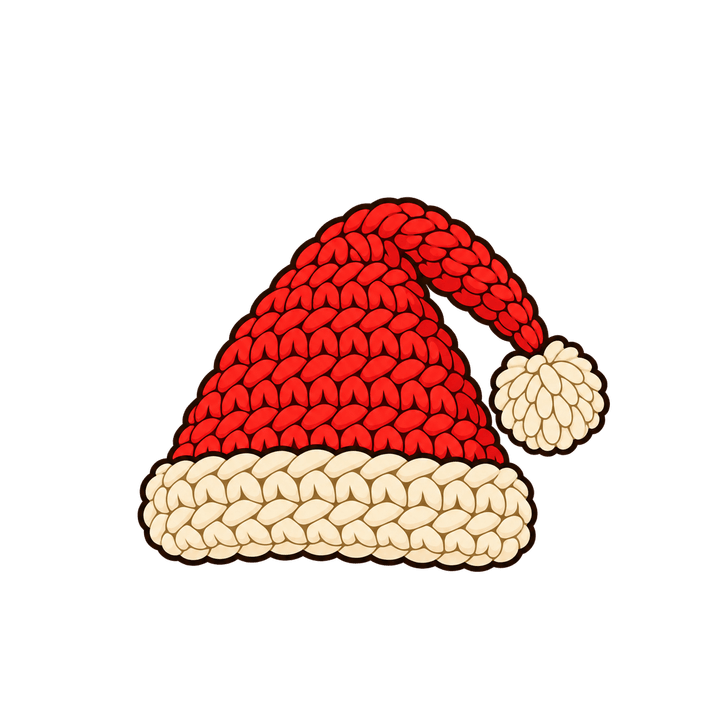 Gorro de tricô e pompom creme – Natal PNG com fundo transparente