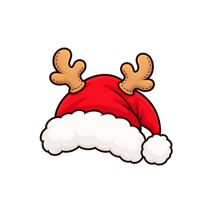 Gorro com chifres de rena – Natal PNG com fundo transparente