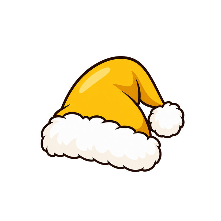 Gorro dourado – Natal PNG com fundo transparente