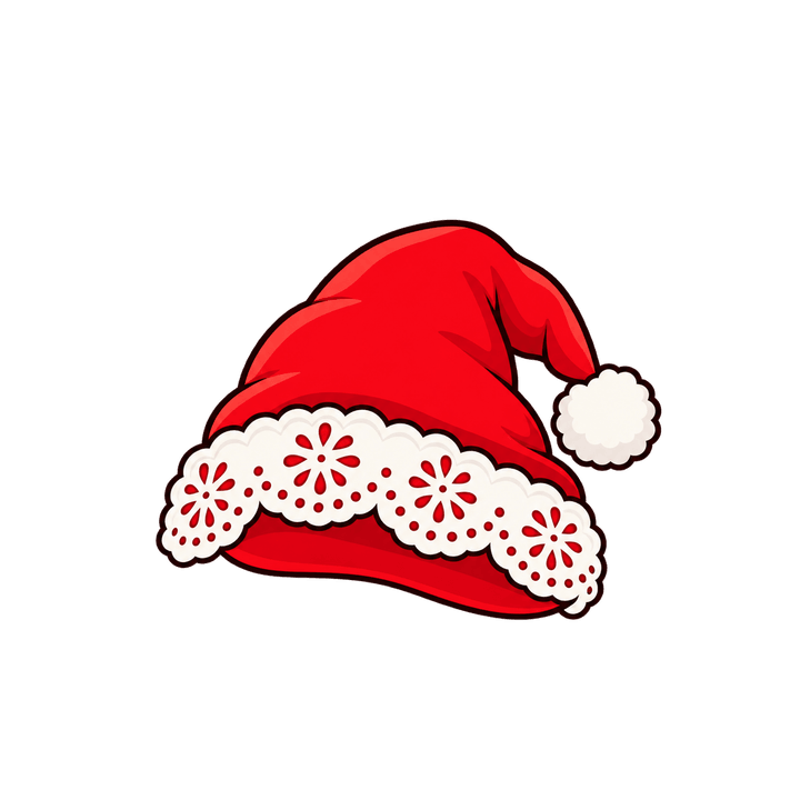Gorro com renda – Natal PNG com fundo transparente