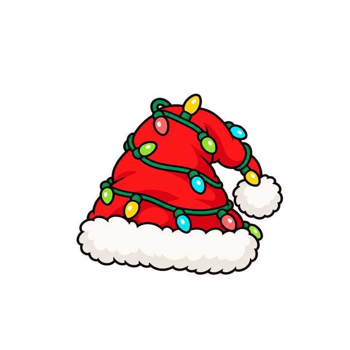 Gorro com pisca-pisca – Natal PNG com fundo transparente