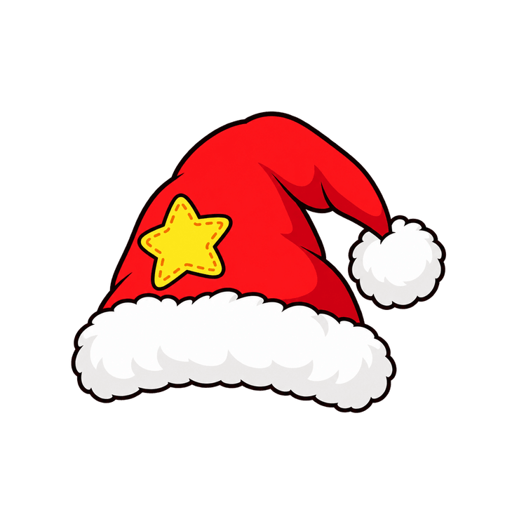 Gorro infantil com estrela – Natal PNG com fundo transparente