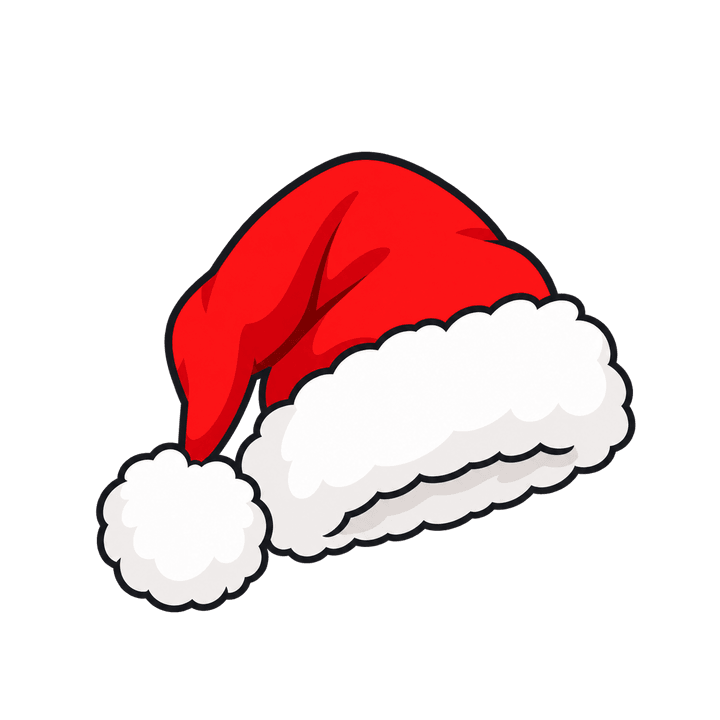 Gorro inclinado à esquerda – Natal PNG com fundo transparente