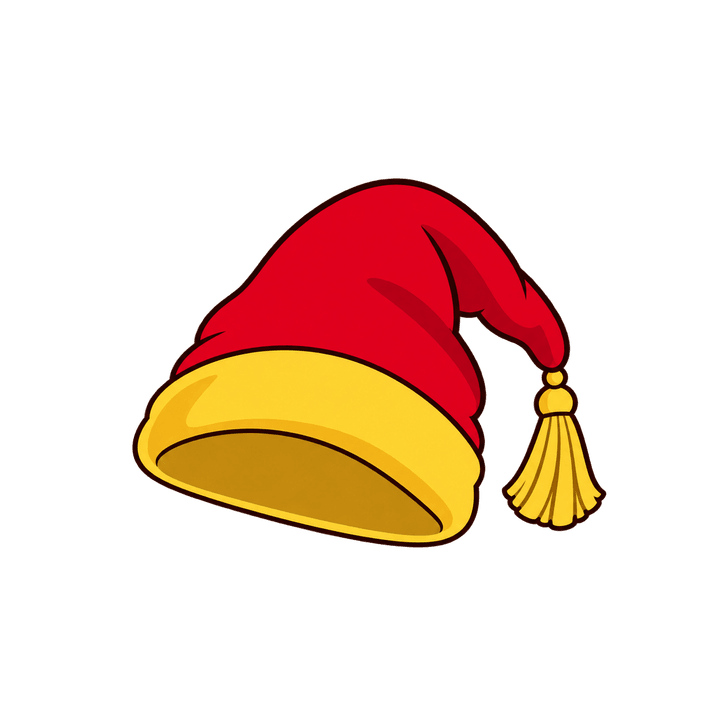 Gorro com pingente dourado – Natal PNG com fundo transparente