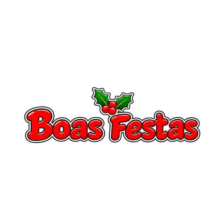 Boas Festas em letras grossas – Natal PNG com fundo transparente