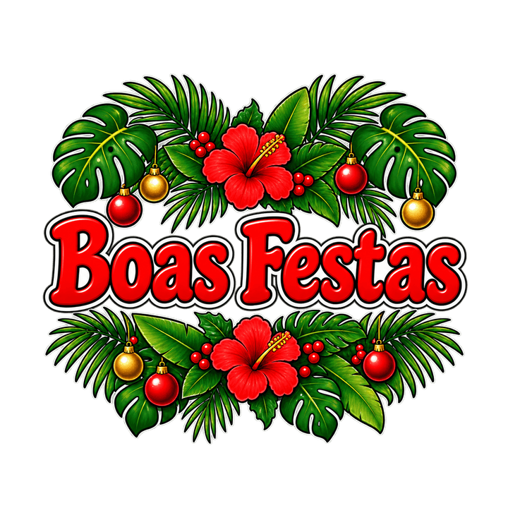 Boas Festas tropical – Natal PNG com fundo transparente