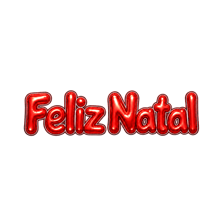 Feliz Natal em letras de balão – Natal PNG com fundo transparente
