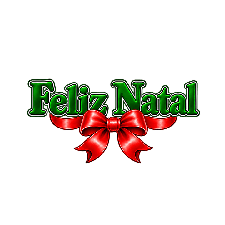 Feliz Natal com laço vermelho – Natal PNG com fundo transparente