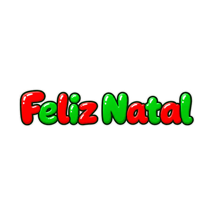 Feliz Natal em letras redondas – Natal PNG com fundo transparente