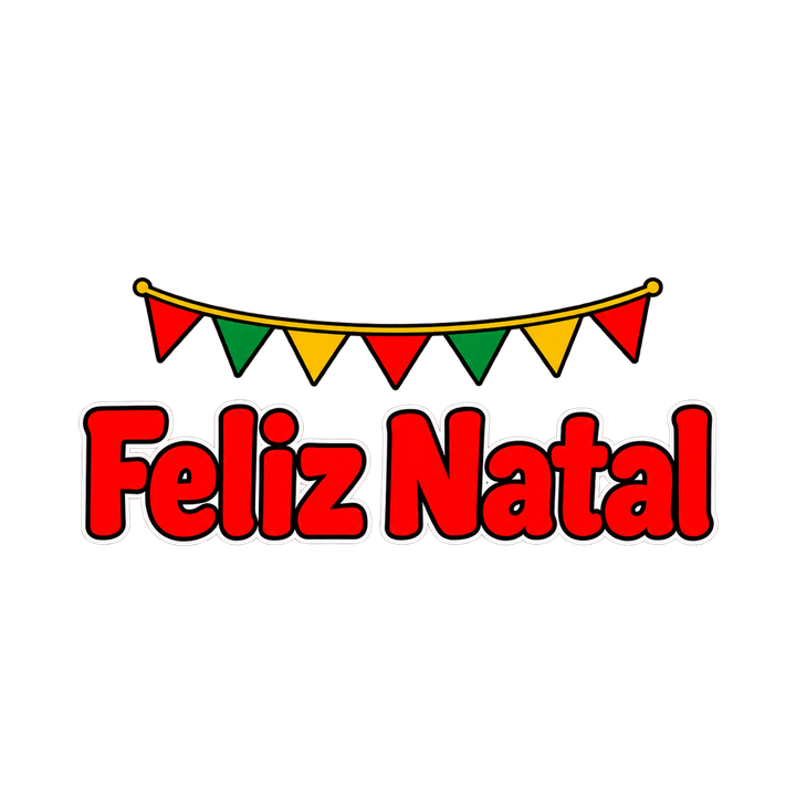 Feliz Natal com flâmulas – Natal PNG com fundo transparente