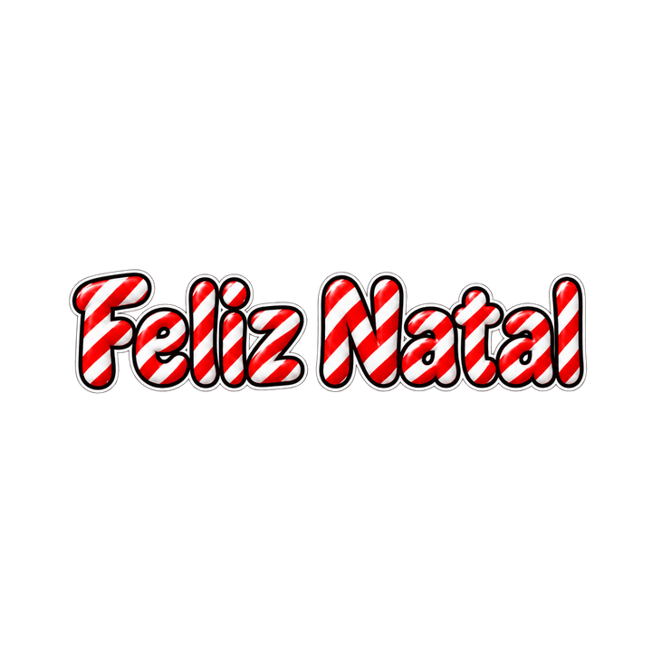 Feliz Natal listrado – Natal PNG com fundo transparente