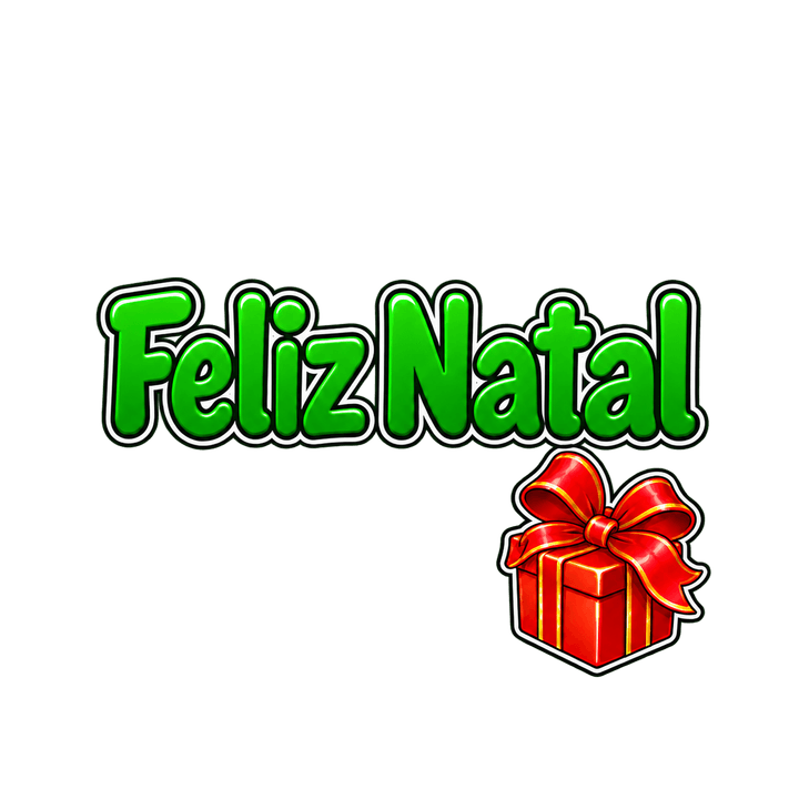 Feliz Natal com presente – Natal PNG com fundo transparente