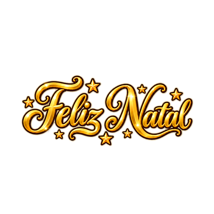 Feliz Natal dourado – Natal PNG com fundo transparente