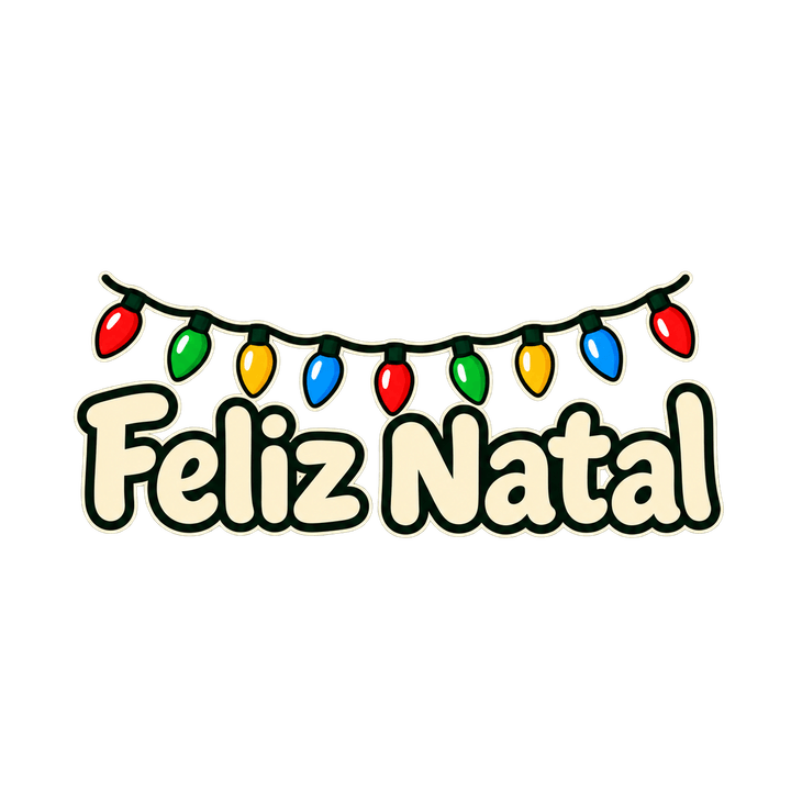 Feliz Natal com pisca-pisca – Natal PNG com fundo transparente