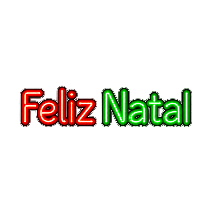 Feliz Natal em neon – Natal PNG com fundo transparente