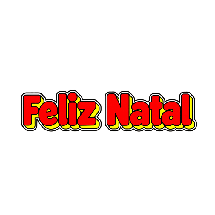 Feliz Natal com sombra amarela – Natal PNG com fundo transparente