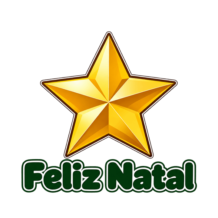 Feliz Natal com estrela – Natal PNG com fundo transparente