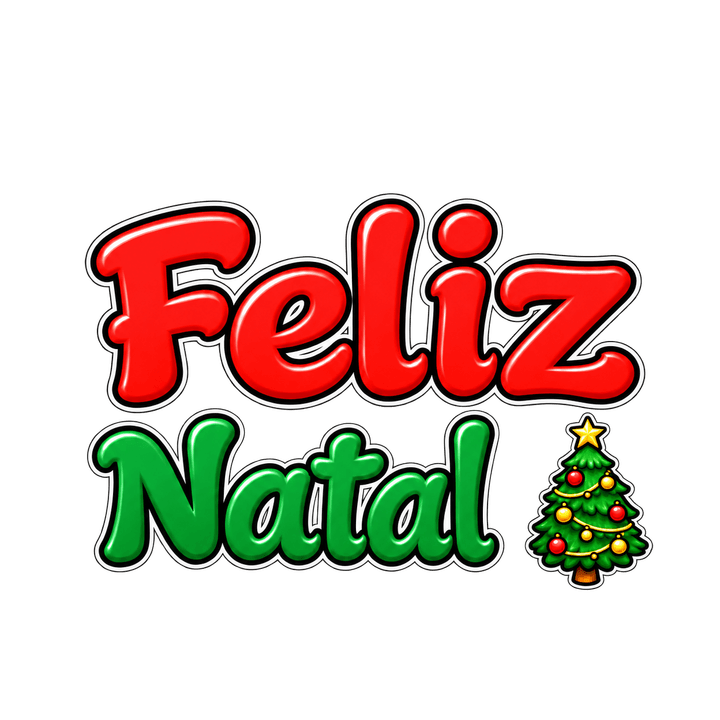 Feliz Natal com arvorezinha – Natal PNG com fundo transparente