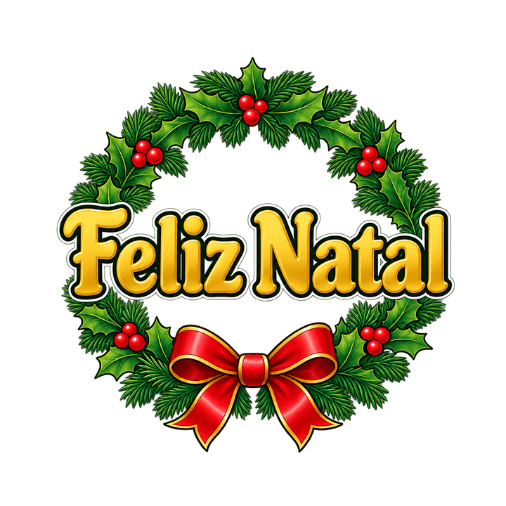 Feliz Natal na guirlanda – Natal PNG com fundo transparente