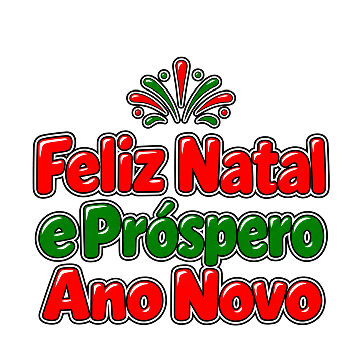 Feliz Natal e Próspero Ano Novo colorido – Natal PNG com fundo transparente