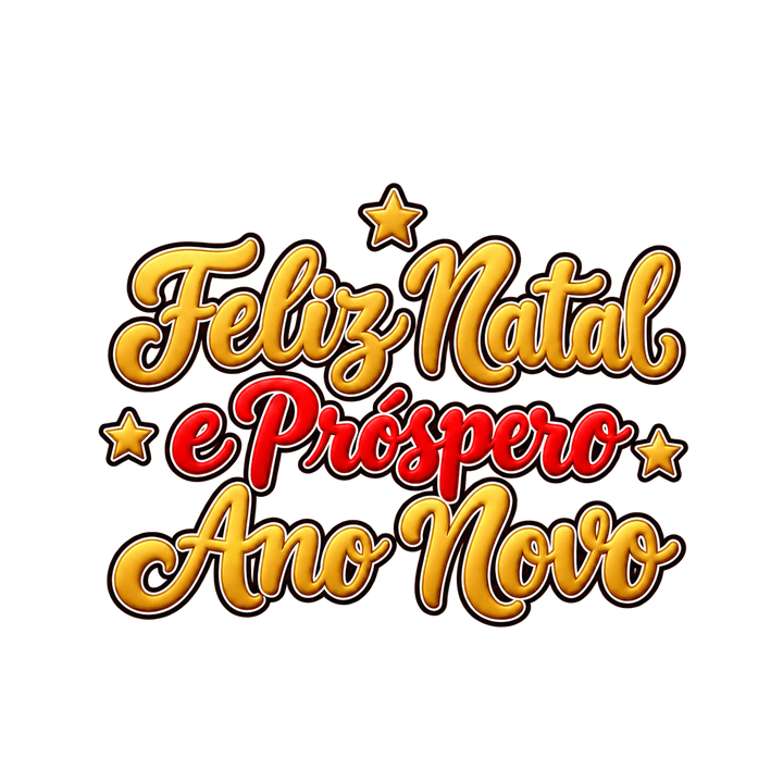Feliz Natal e Próspero Ano Novo dourado – Natal PNG com fundo transparente