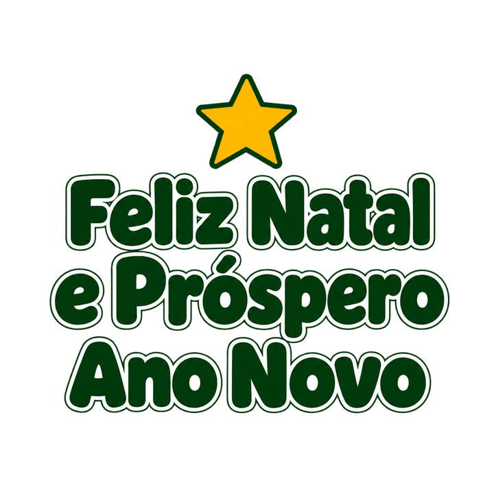 Feliz Natal e Próspero Ano Novo com estrela – Natal PNG com fundo transparente