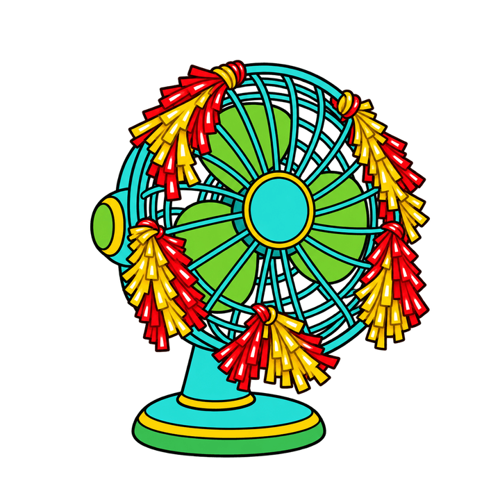 Ventilador com festão – Natal PNG com fundo transparente