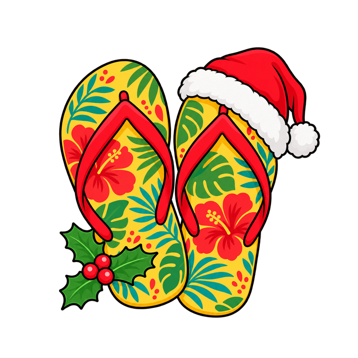 Chinelos com gorrinho – Natal PNG com fundo transparente
