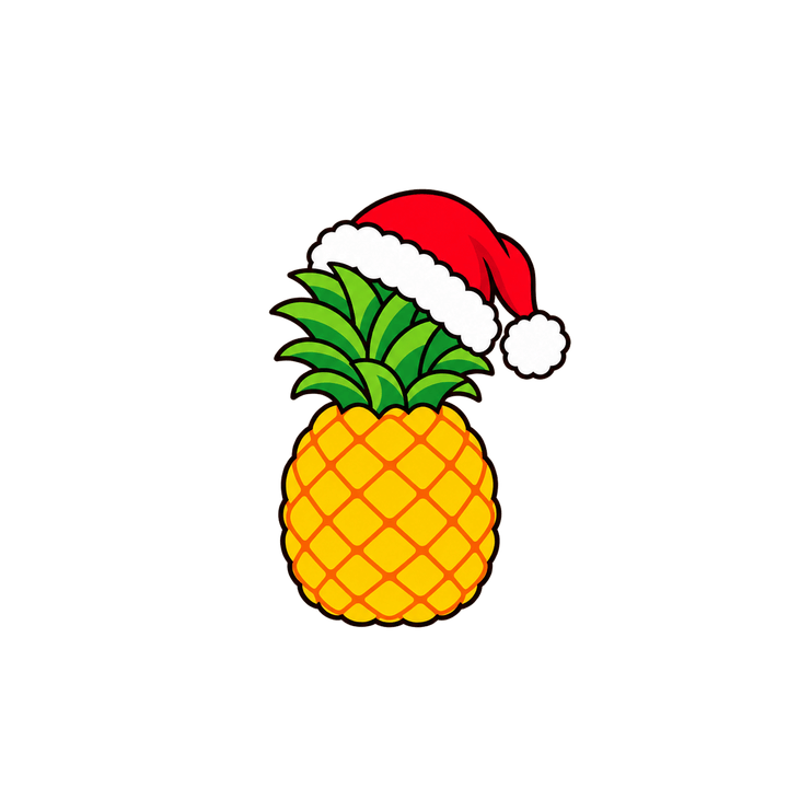 Abacaxi de gorro – Natal PNG com fundo transparente