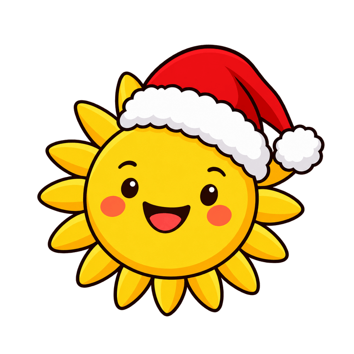 Sol de gorro – Natal PNG com fundo transparente