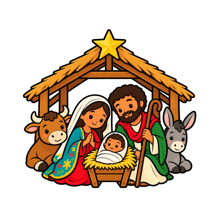 Presépio na estrebaria – Natal PNG com fundo transparente