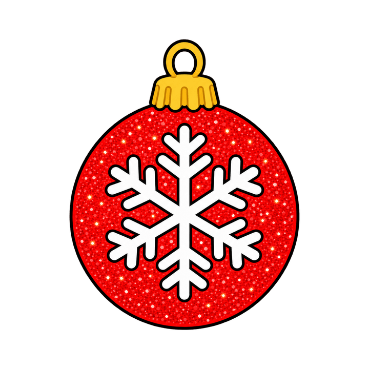 Bola com floco de neve – Natal PNG com fundo transparente