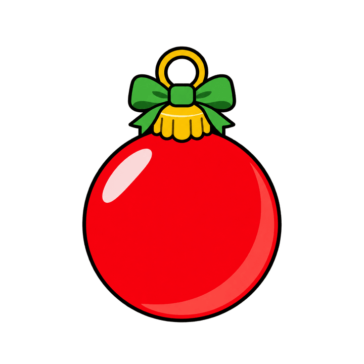 Bola vermelha com laço – Natal PNG com fundo transparente