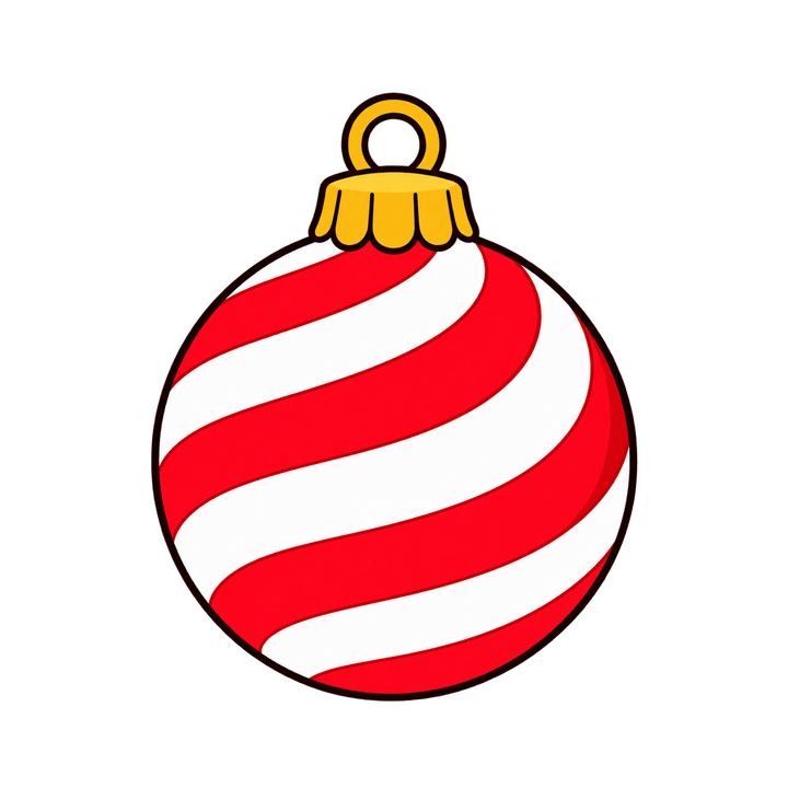 Bola listrada – Natal PNG com fundo transparente