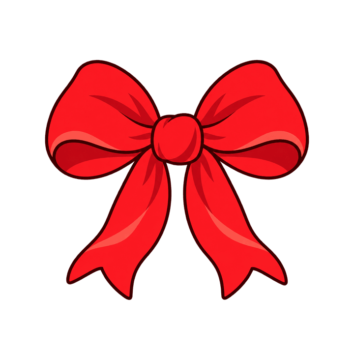 Laço de cetim brilhante – Natal PNG com fundo transparente