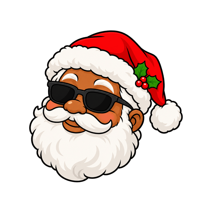Rosto do Papai Noel de óculos – Natal PNG com fundo transparente