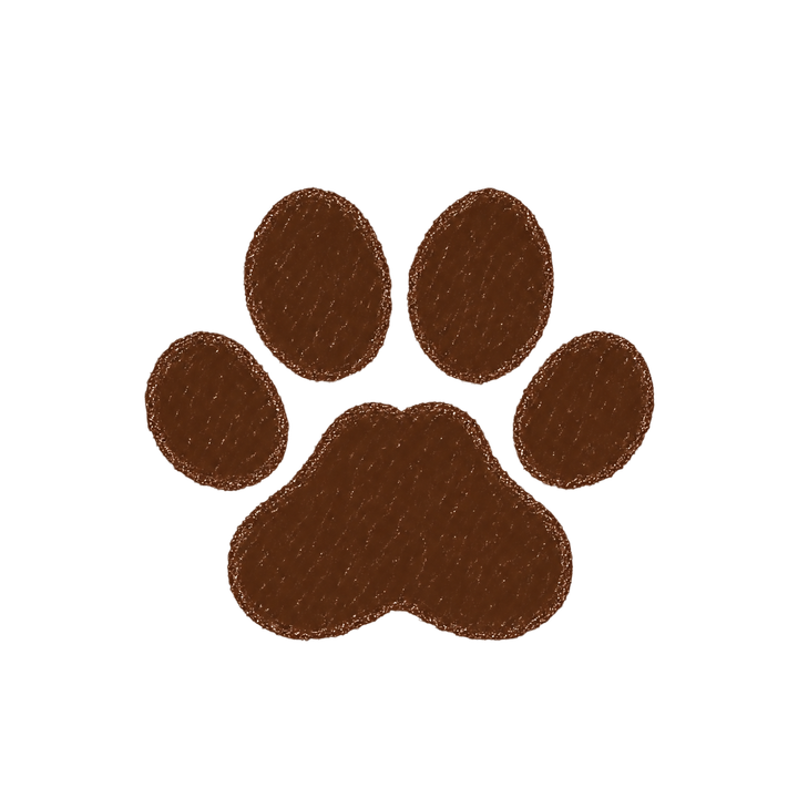 猫のふわふわ茶色の肉球のイラスト（透過PNG）
