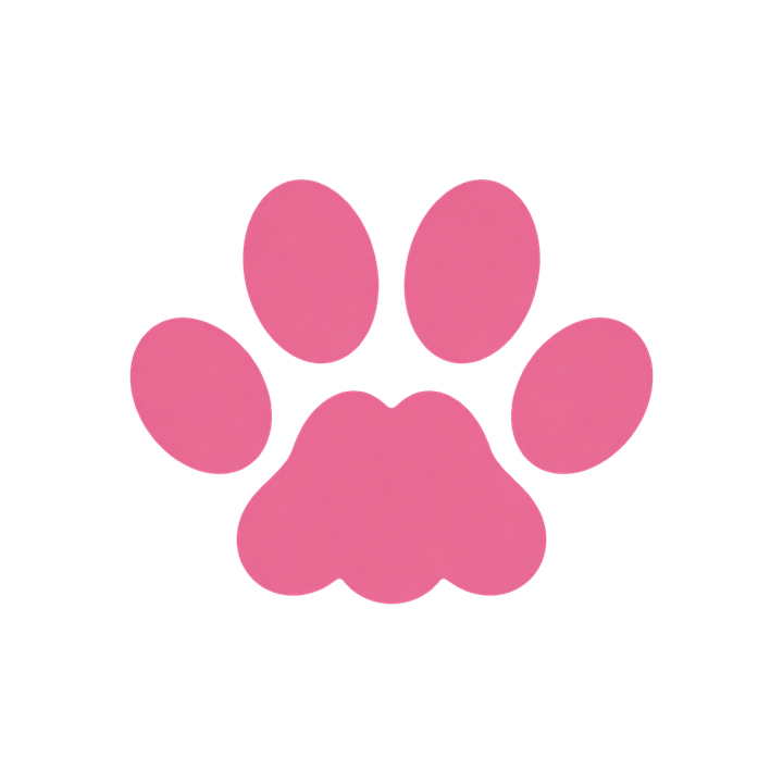 猫のピンクの肉球のイラスト（透過PNG）