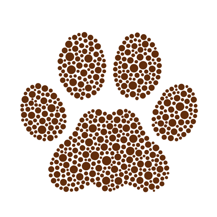 点描の猫の肉球のイラスト（透過PNG）